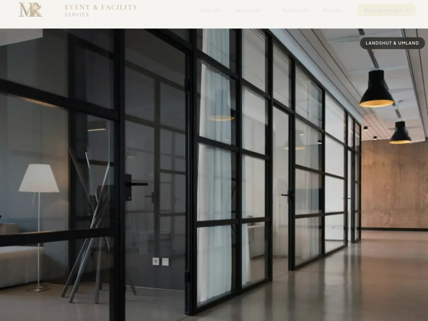 Screenshot der Website von MR Event & Facility Service